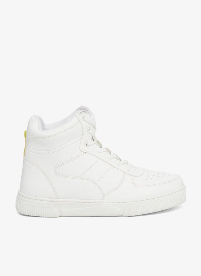 Styli Active White High-Top Lace Up Sneakers - Image 1