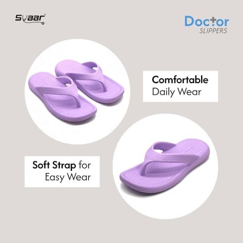 SVAAR Women Flip-Flops Slippers | Orthopedic, Diabetic, Pregnancy | Soft Doctor Anti-Skid | Comfortable & Lightweight | All Day Wear, Purple, 5 UK - Image 2