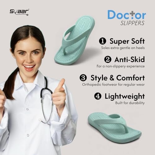 SVAAR Women Flip-Flops Slippers | Orthopedic, Diabetic, Pregnancy | Soft Doctor Anti-Skid | Comfortable & Lightweight | All Day Wear, Purple, 5 UK - Image 3