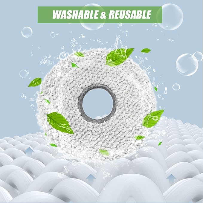 ecovacs ملحق أصلي (وسادات مسح قابلة لإعادة الاستخدام | X5 Pro Omni) (عبوة من 3). للاستخدام المنتظم لمدة تقارب 1 سنة. (غير متوافقة مع أي نموذج آخر)، أبيض - Image 4