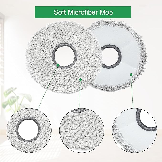 ecovacs ملحق أصلي (وسادات مسح قابلة لإعادة الاستخدام | X5 Pro Omni) (عبوة من 3). للاستخدام المنتظم لمدة تقارب 1 سنة. (غير متوافقة مع أي نموذج آخر)، أبيض - Image 5