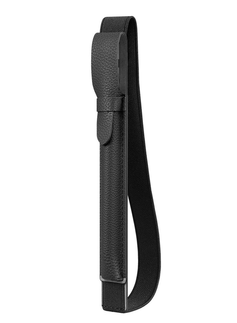 SYOSI Pencil Holder with USB Adapter Pocket, Compatible with Apple Pencil (1st/2nd Generation) Premium Vegan Leather Case Sleeve Pouch, Premium Elastic Vegan Leather Sleeve Pouch, Black - Image 1