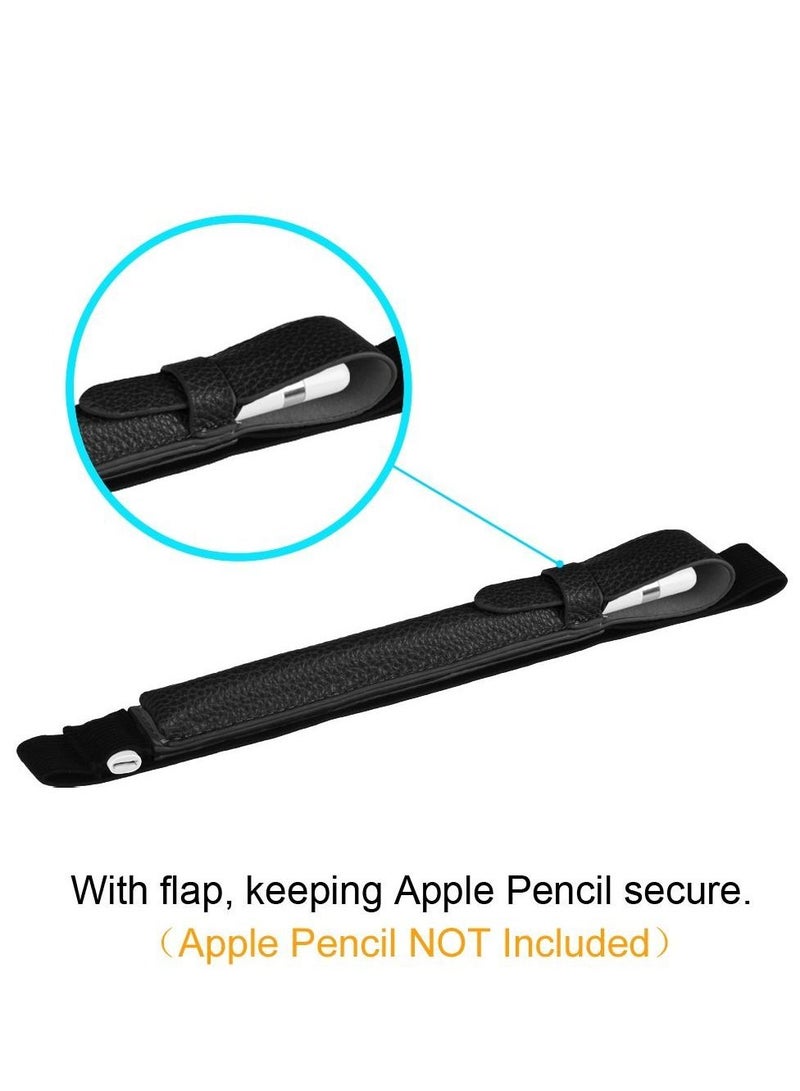 SYOSI Pencil Holder with USB Adapter Pocket, Compatible with Apple Pencil (1st/2nd Generation) Premium Vegan Leather Case Sleeve Pouch, Premium Elastic Vegan Leather Sleeve Pouch, Black - Image 2
