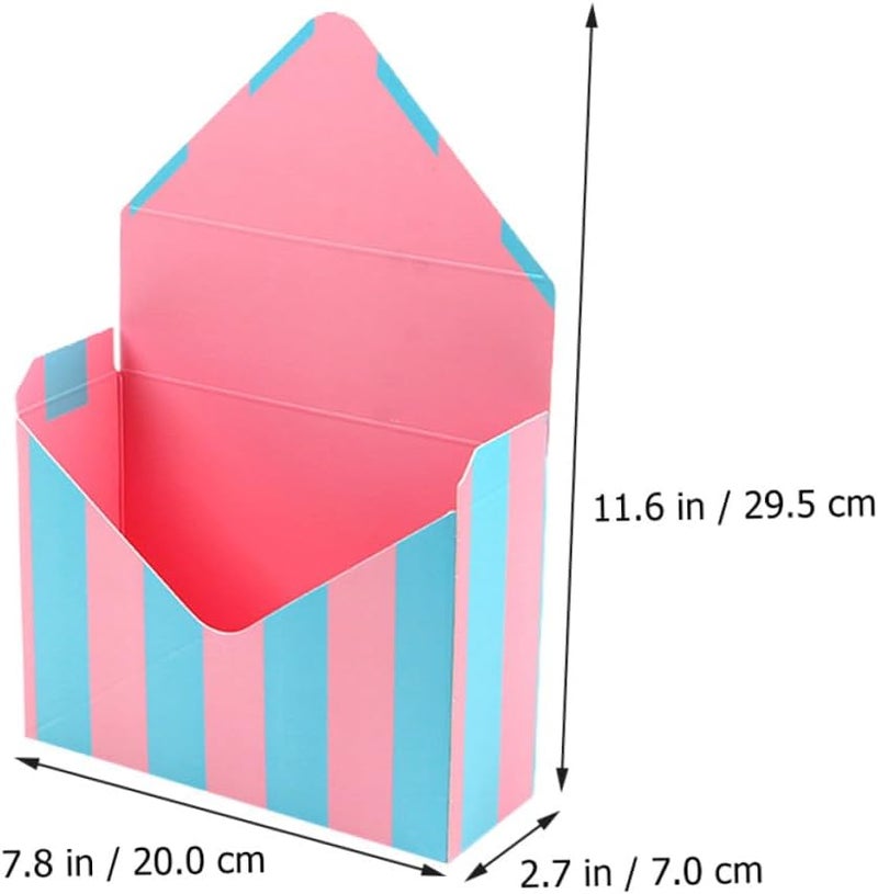 Healvian Envelope Flower Boxes 5pcs Paper Packing Box Set with Folding Bouquet Wrappers for Floral Packaging and Presentation, Mixed Crimson Spot, Beige Dot, Purple and Blue Stripe Designs, - Image 2