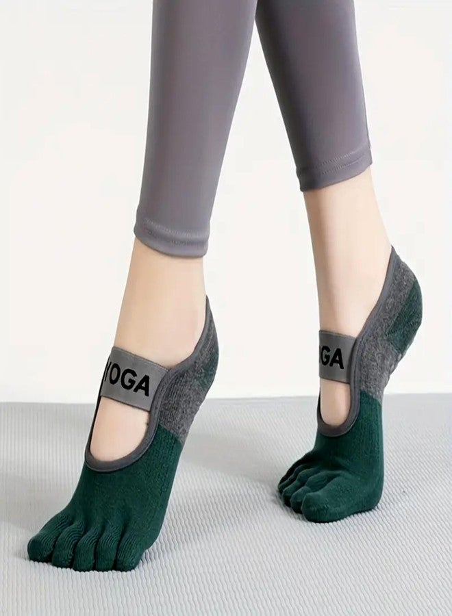 Khwaish Store Women Cotton 5 Toe Split Ruber Anti Slip Breathable Socks For Yoga |Pilates Fitness & Dance Socks with Arch Band Support (IN, Alpha, Free Size, 5, Multicolor- 5 Pair) - Image 2