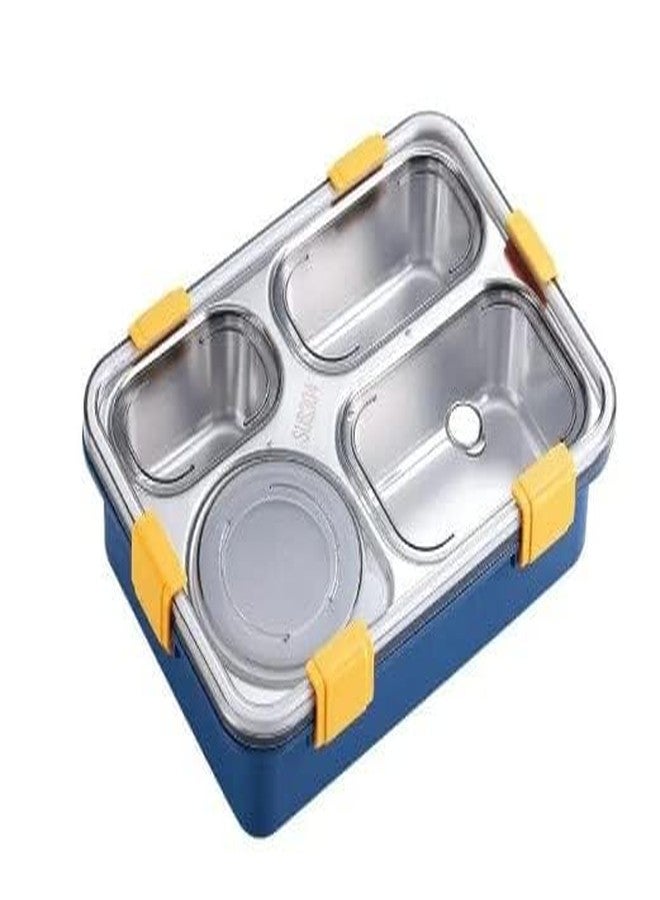HODEE 4 Compartment Lunch Box for Office Men, Women, Big Size, Stainless Steel, Leak-Proof, Insulated, Bento Lunch Box for Adults, with Air-Tight Bowl, Spoon Storage Space. Tiffin Box for Office - Image 2