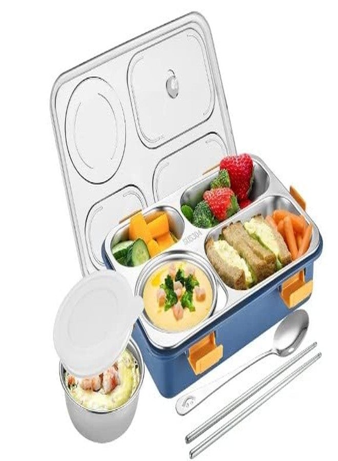 HODEE 4 Compartment Lunch Box for Office Men, Women, Big Size, Stainless Steel, Leak-Proof, Insulated, Bento Lunch Box for Adults, with Air-Tight Bowl, Spoon Storage Space. Tiffin Box for Office - Image 5