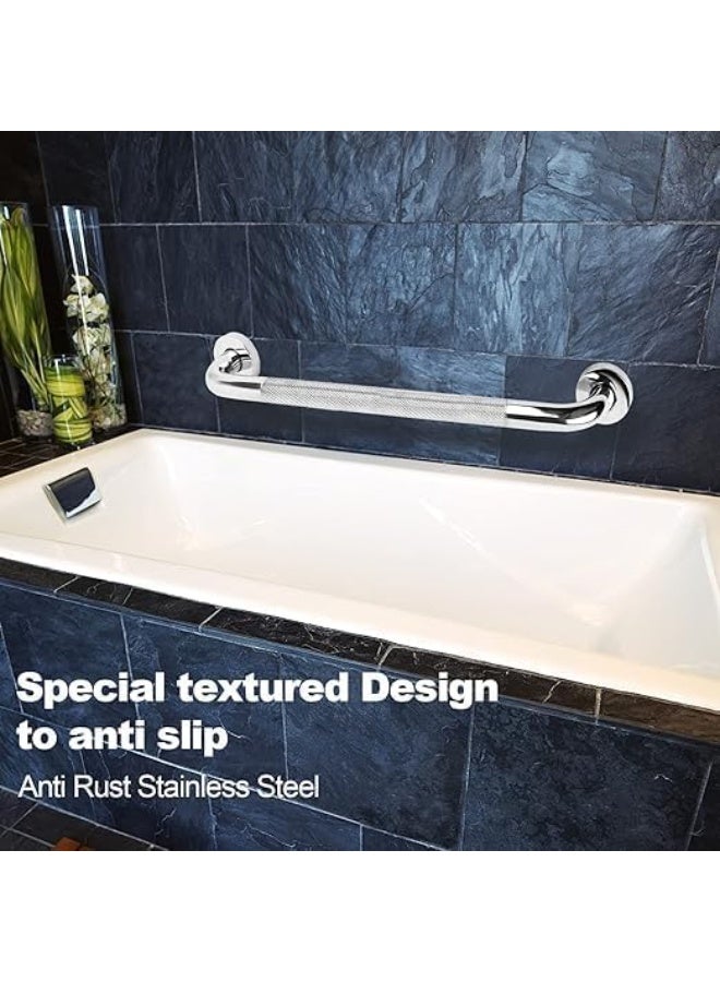 2 Pack 20 Inch Anti-Slip Bathroom Grab Bar, Stainless Steel Shower Handle, Knurled Safety Hand Rail, Support Balance Armrest, Elderly, Pregnant, Children, Handicap Senior Assist Bath Handle - Image 4