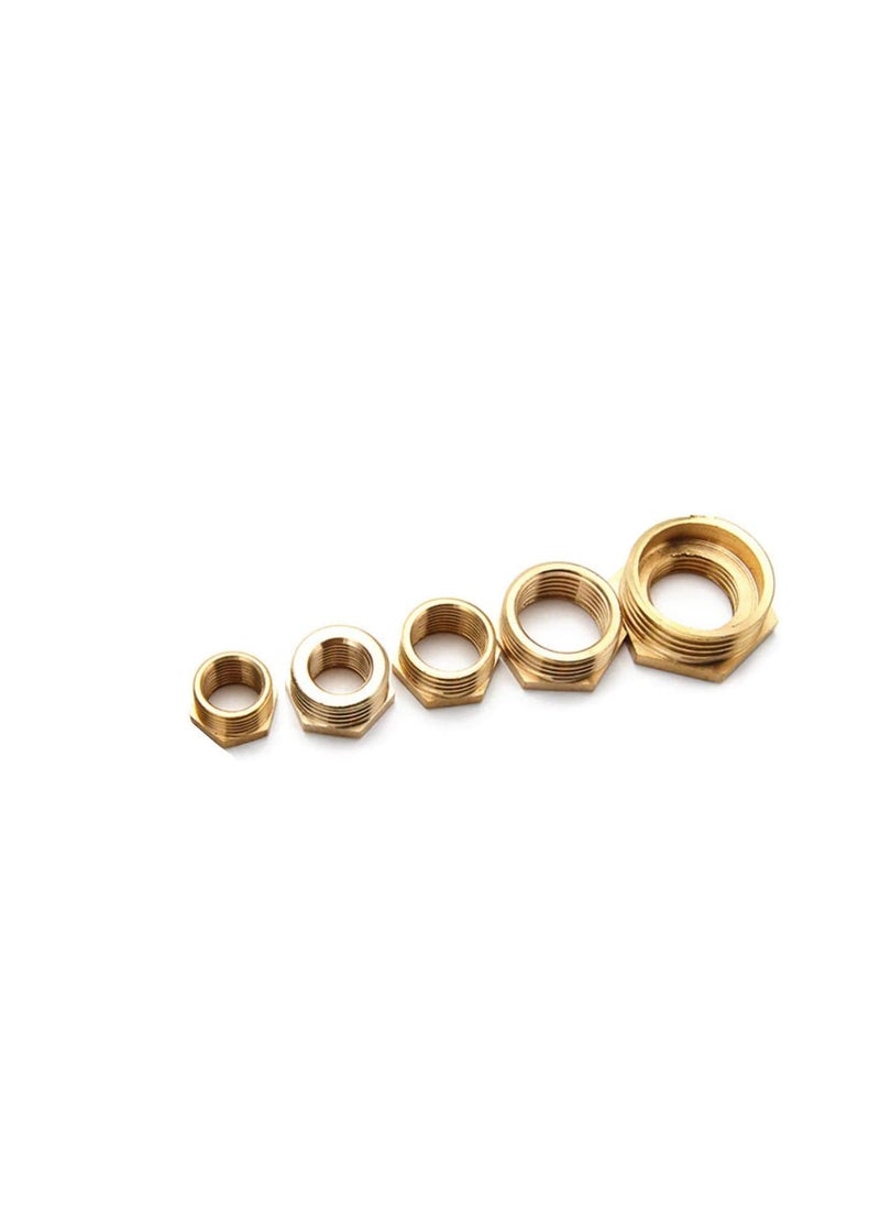 Generic - Pack of 2 Brass Reducer BSP Male Thread to BSP Female Thread Reducing Bush Hex Reducer Bushing Hose Pipe Fitting Connector Adapter 3/4''X1/2'' - Image 1