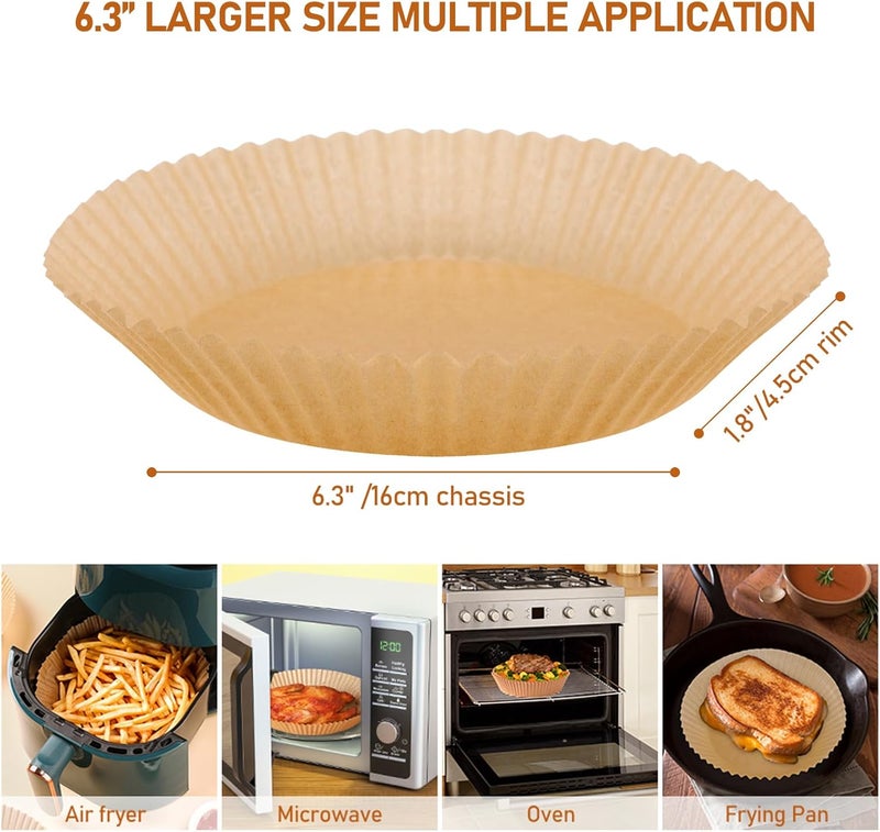 100Pcs 6.3 Disposable Air Fryer Paper, Round Parchment Sheets For Baking - Image 3