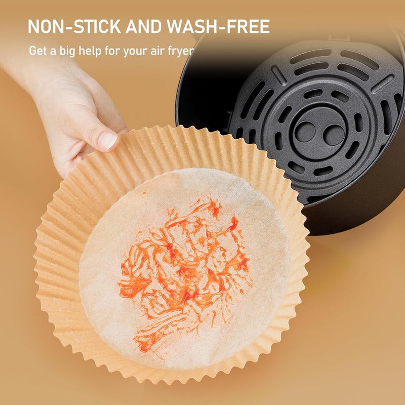 100Pcs 6.3 Disposable Air Fryer Paper, Round Parchment Sheets For Baking - Image 2