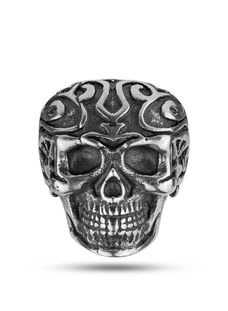 Tribaledge Antique Silver Finger Ring for Men 62 mm