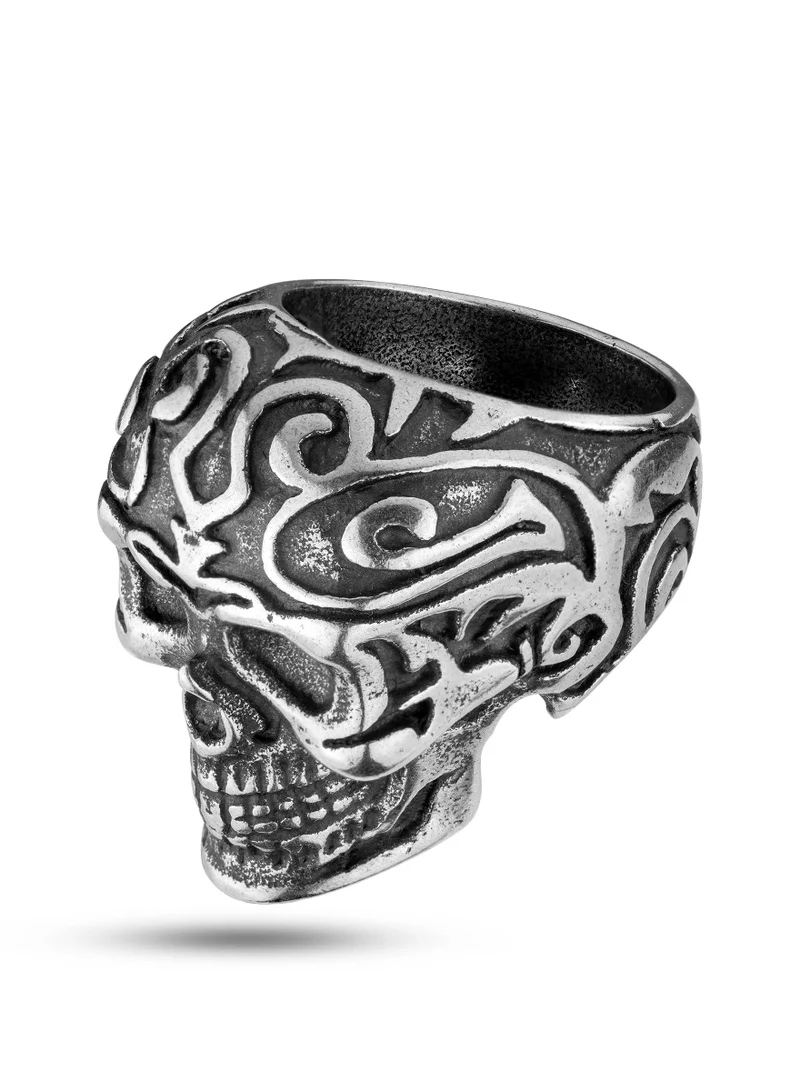 Police One Size Tribaledge Antique Silver Finger Ring for Men 62 mm for Men | Best Price UAE