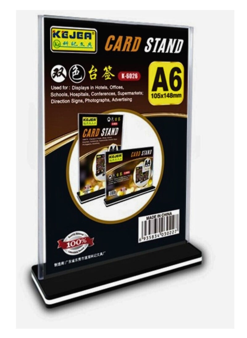 Generic A6 Sign Holders Vertical T Shaped Menu Card Display Slide Card Stand  - Image 1