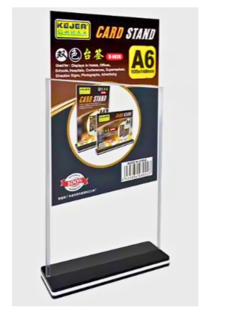 Generic A6 Sign Holders Vertical T Shaped Menu Card Display Slide Card Stand  - Image 2
