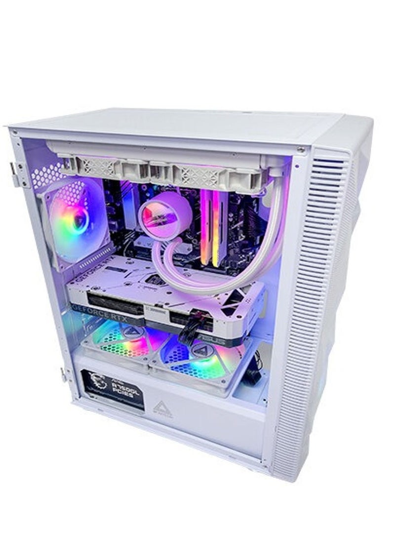 NANOTECH Sky Walker Gaming PC - Intel Core i7-14700F, Nvidia RTX 4070 12GB, DDR4 32GB 3600MHz RAM, 1TB NVMe M.2 SSD, AIO 2 Fan Liquid Cooler, 750W Power Supply, Windows 11 Pro - Image 4