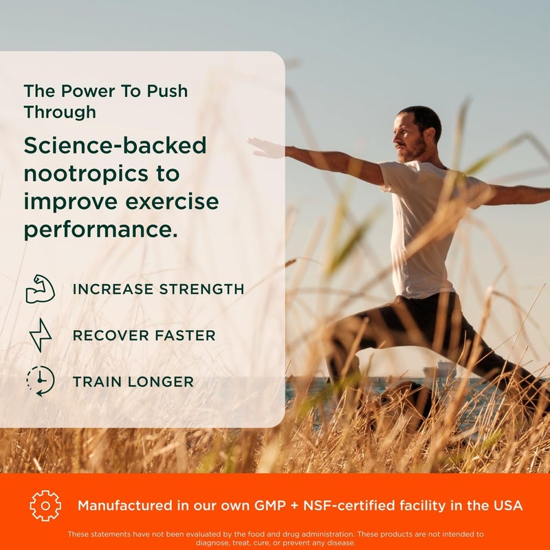 The Genius Brand مكمل غذائي خالي من المنشطات للطاقة بنكهة الكرز الحامض مدعوم بنوتروبيك لتحفيز العقل والعضلات يدعم الأداء الصحي: التحمل التركيز الطاقة مختبر طرف ثالث خالي من الكافيين الوزن الصافي 10.5 أونصة (298 جرام) - Image 3