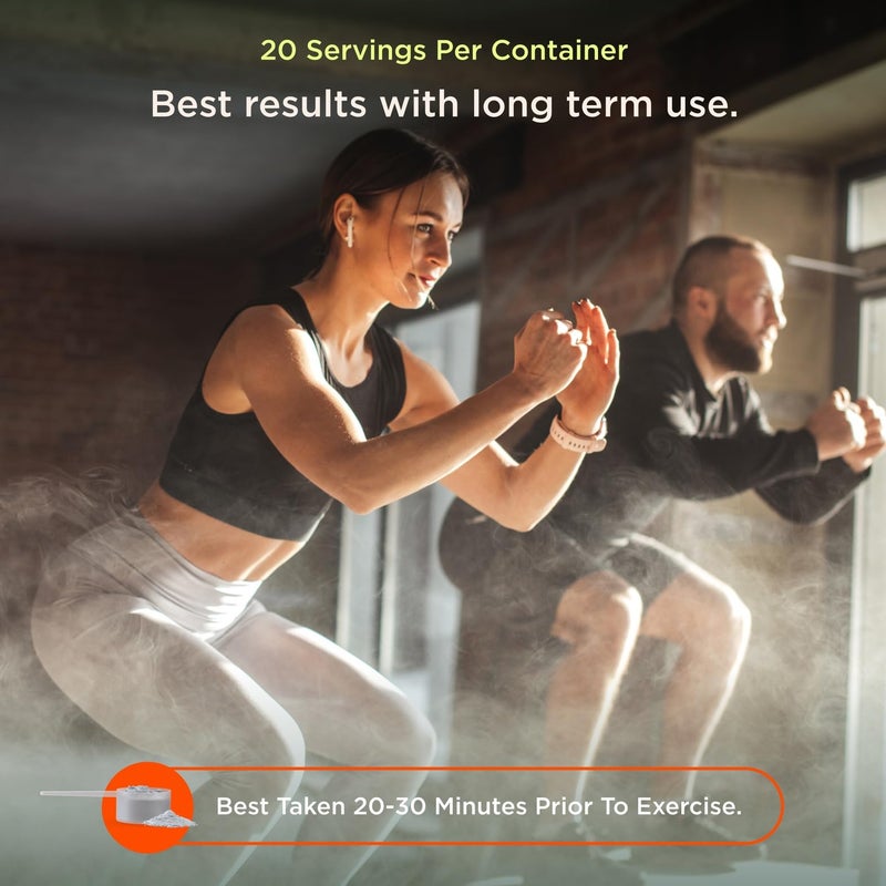 The Genius Brand مكمل غذائي خالي من المنشطات للطاقة بنكهة الكرز الحامض مدعوم بنوتروبيك لتحفيز العقل والعضلات يدعم الأداء الصحي: التحمل التركيز الطاقة مختبر طرف ثالث خالي من الكافيين الوزن الصافي 10.5 أونصة (298 جرام) - Image 5