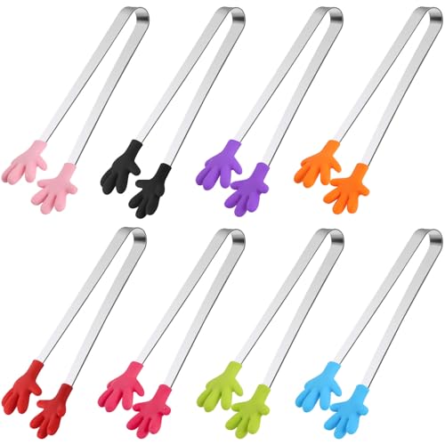 Shindel Small Tongs, 5.1 Inch Mini Tongs for Kids, Cute Kitchen Gadgets for Serving Candy, Appetizers, Snack, Chip, Pickle, Fruit, Ice Cube, Great for Fine Motor - Image 1
