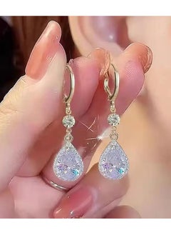 Home Clearance Sale Teardrop Sparkling zirconia Decor Luxury Dangle Earrings Alloy Jewelry Trendy Gift For Women  - Image 1