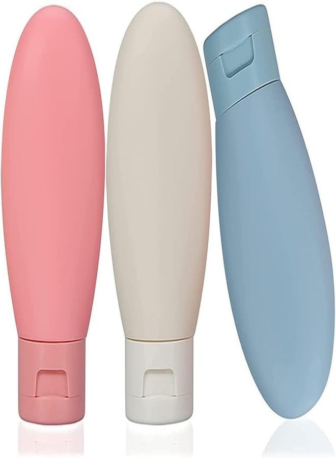 SHRBI Pack of 3 Refillable Travel Bottles Silicone Container for Cream, Shampoo,Hand Wash, Lotion Storage Hand Wash Mini Essentials Travel Accessories Leak Proof (60 ML) - Image 1