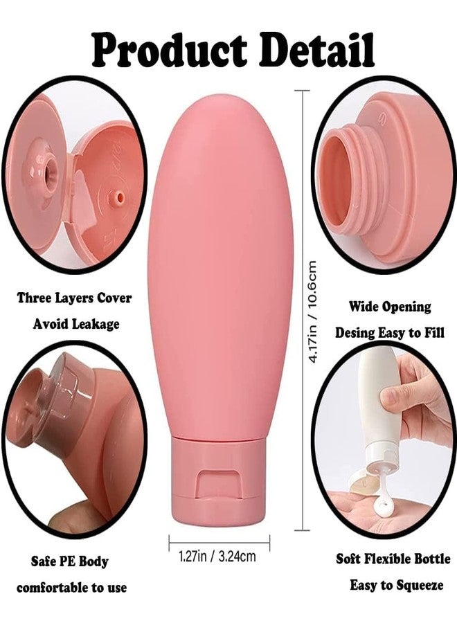 SHRBI Pack of 3 Refillable Travel Bottles Silicone Container for Cream, Shampoo,Hand Wash, Lotion Storage Hand Wash Mini Essentials Travel Accessories Leak Proof (60 ML) - Image 2