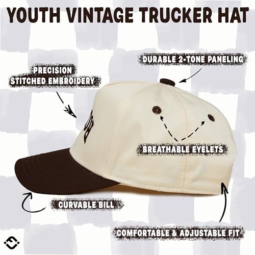 Funky Junque Kids Trucker Hat Baseball Cap - Two Tone Vintage Baby Baseball Cap, Infant Baseball Hat, Toddler Snapback Hat - Rowdy Upside Down - Brown/Beige (Medium/Large - 2-9 Years) - Image 4