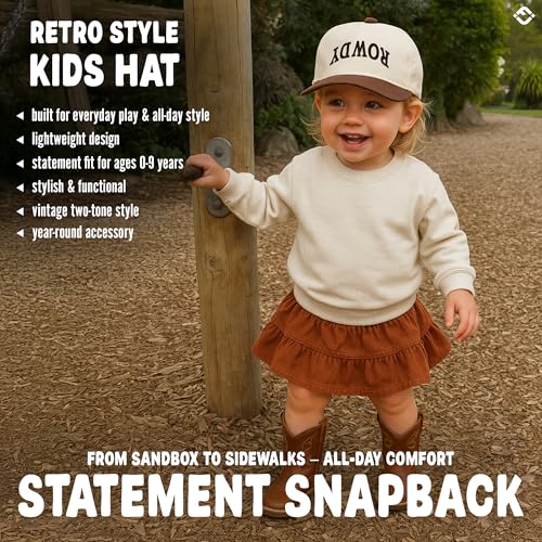 Funky Junque Kids Trucker Hat Baseball Cap - Two Tone Vintage Baby Baseball Cap, Infant Baseball Hat, Toddler Snapback Hat - Rowdy Upside Down - Brown/Beige (Medium/Large - 2-9 Years) - Image 5