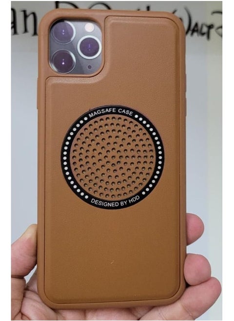 iPhone 11 Pro Max Case with Magsafe Wireless Charging Compatible Slim Protective Cover Brown