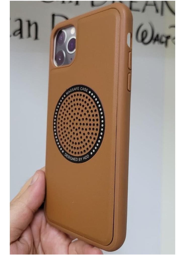 iPhone 11 Pro Max Case with Magsafe Wireless Charging Compatible Slim Protective Cover Brown