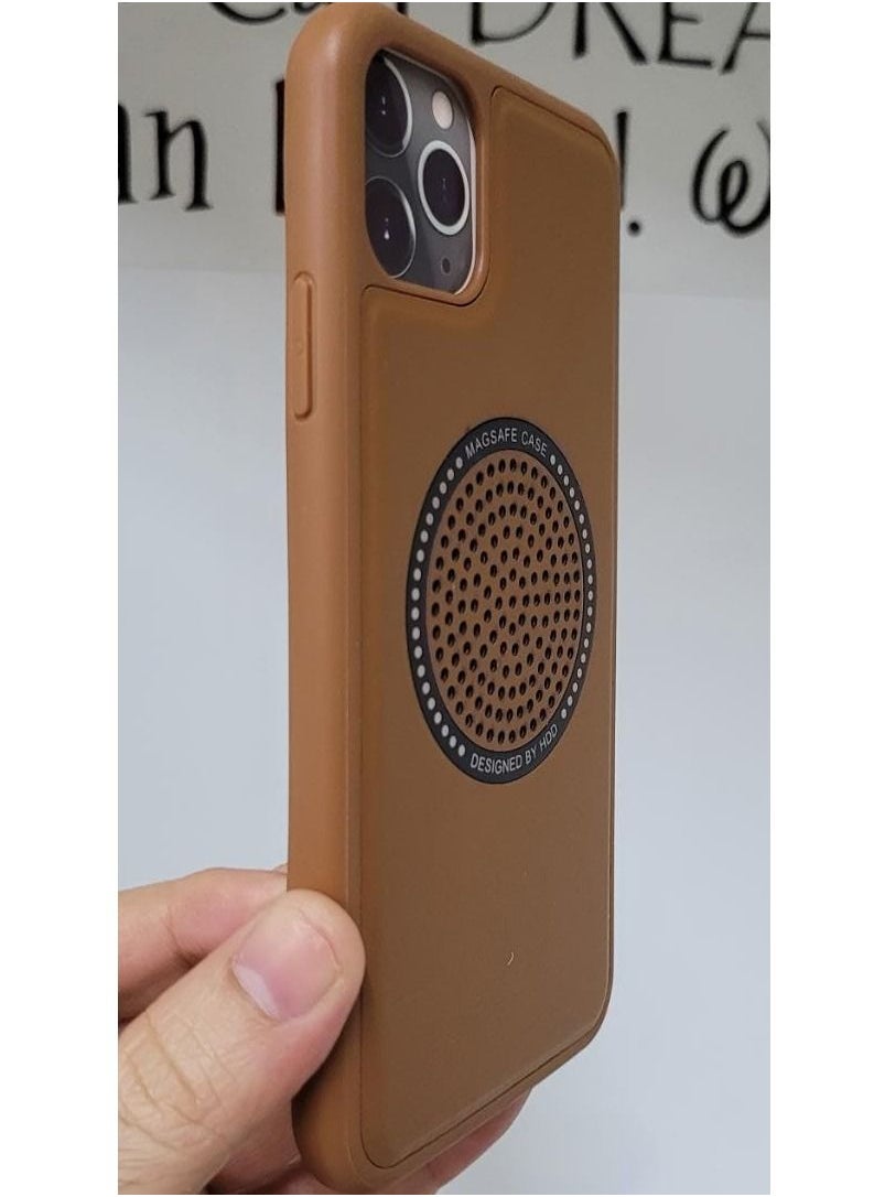 iPhone 11 Pro Max Case with Magsafe Wireless Charging Compatible Slim Protective Cover Brown