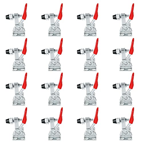 Acrux7 16 Pack Toggle Clamp, Small Toggle Clamps 60lb Holding Capacity 201-L Horizontal Adjustable Toggle Clamp Quick Release Hold Down Clamps for Woodworking, Smoker, Doors, Cabinets, Tool Boxes - Image 1
