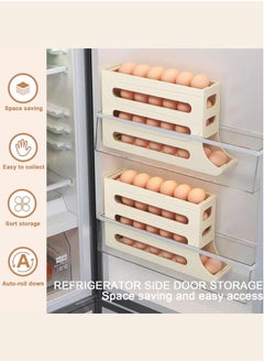 Generic 4 Tiers Egg Holder for Fridge, Auto Rolling Fridge Egg Organizer, 29.5 x 18.5cm,Space-Saving Egg Dispenser Holder, Egg Dispenser for Refrigerator,30 Eggs Fridge Egg Rack (Yellow)  - Image 4