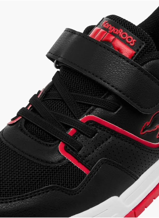 كانغاروس Boys' Panelled Sneakers with Hook and Loop Closure