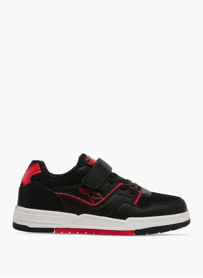 كانغاروس Boys' Panelled Sneakers with Hook and Loop Closure