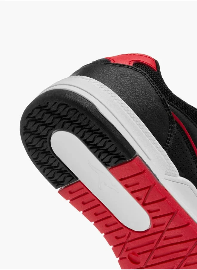 كانغاروس Boys' Panelled Sneakers with Hook and Loop Closure