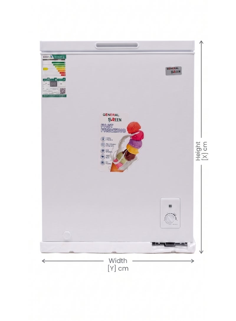 General Sreen Chest Freezer 142 Liter, Deep Freezer, Energy Efficient, White – GENERAL SREEN GSCF-142DF - Image 2