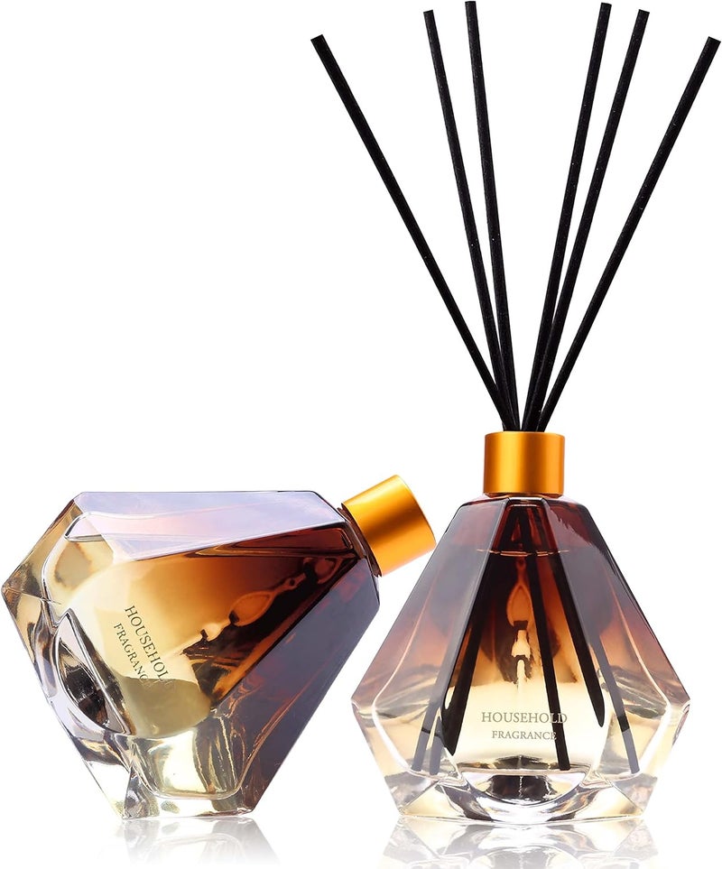 WEALD TRIBE Reed Diffuser, Stick Oil Diffusers Set | Jasmine Scent 3.4 fl oz Home Fragrance Diffuser with Fiber Sticks | Gift for Home Decor and Office Decor - Image 2
