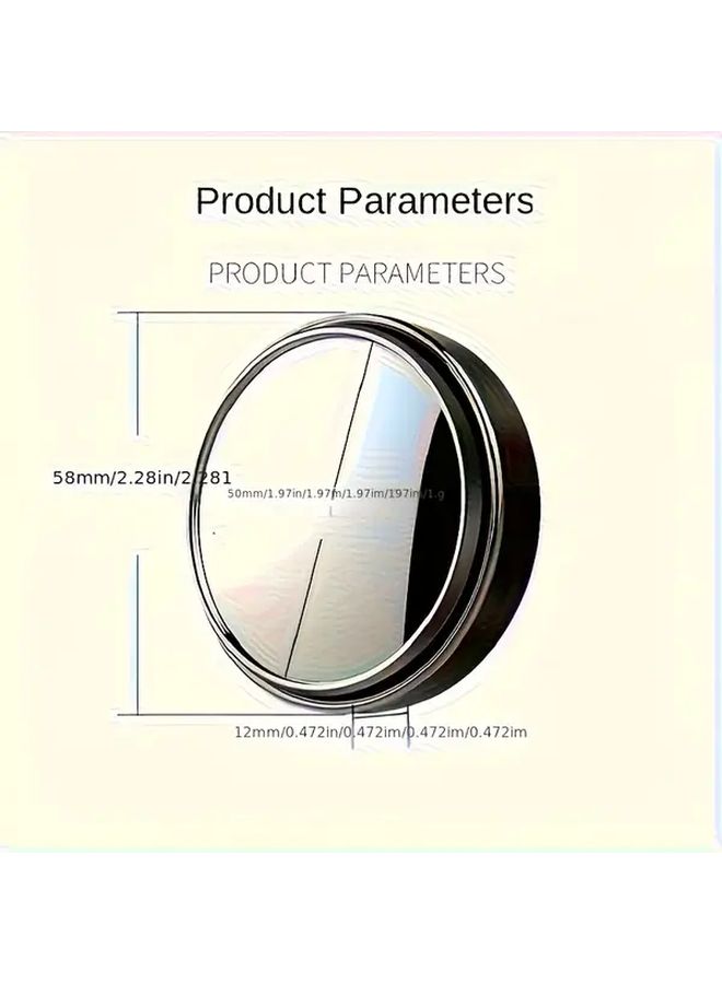 Black 360 Degree Rotating Car Blind Spot Mirrors Adjustable HD Rearview Set for Safety - Image 2