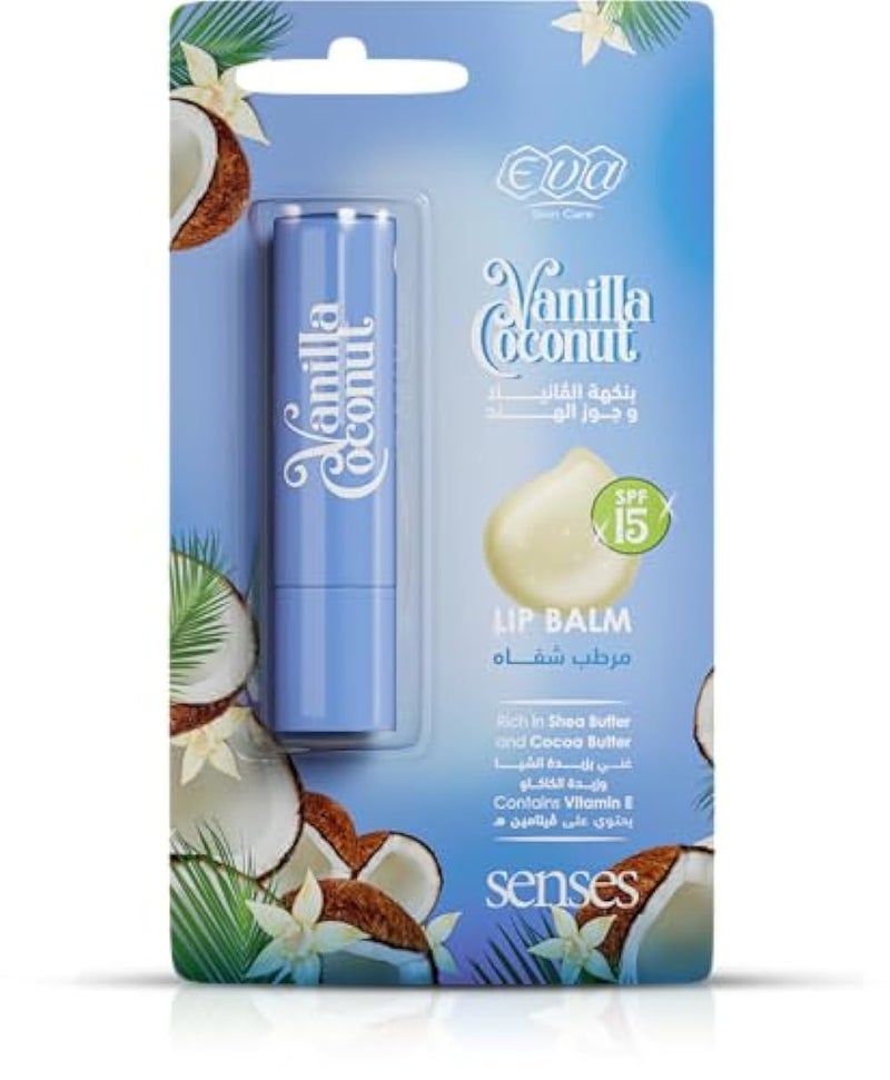 Eva Skin Care Senses Lip Balm Vanilla Coconut 4 Gm