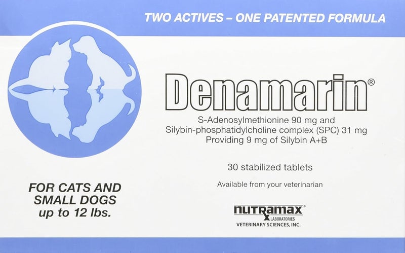 Nutramax Laboratories Nutramax Denamarin for Small Dogs and Cats, Liver Health Supplement with S-adenosylmethionine (SAMe) plus Silybin, Liver Support for Dogs and Cats, Coated Tablets, 30 Count - Image 1