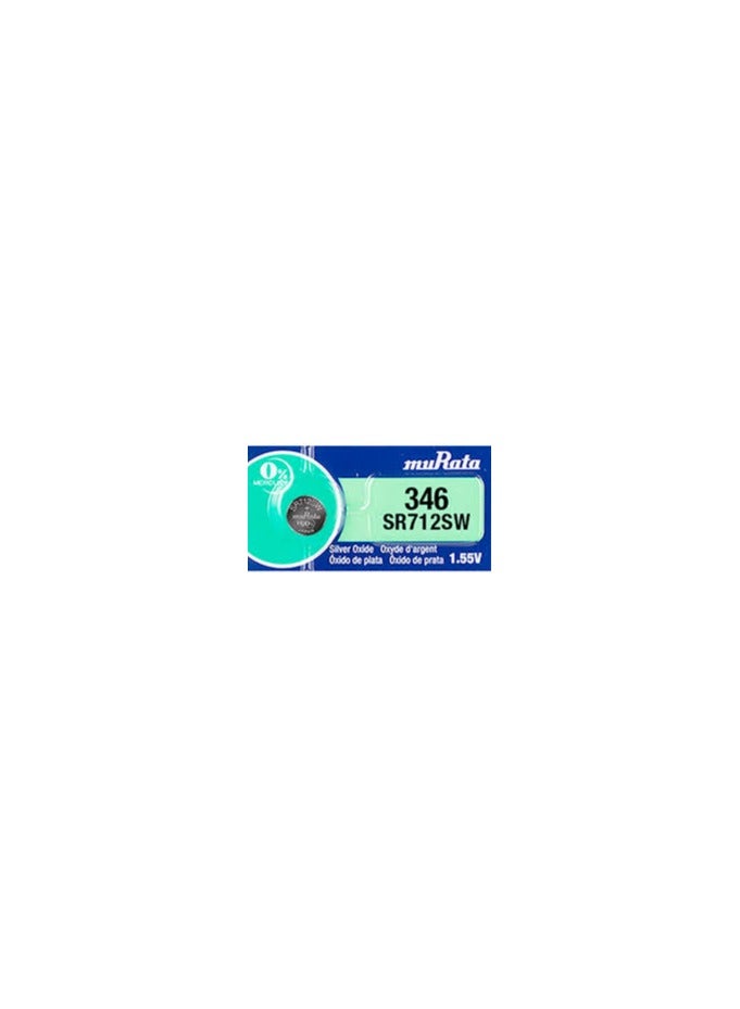Murata 346 Battery SR712SW 1.55V Silver Oxide Watch Button Cell, 1 Piece