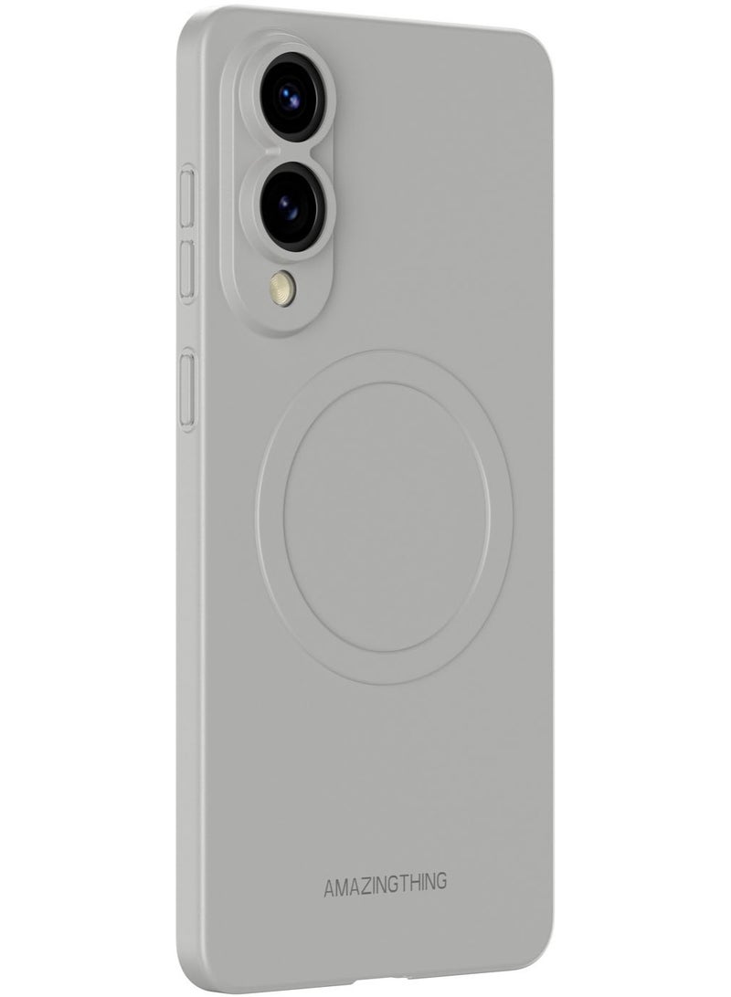AMAZINGthing غطاء حالة Minimal Air لجهاز Samsung Galaxy S25 EDGE متوافق مع MagSafe - رمادي تيتانيوم - Image 3