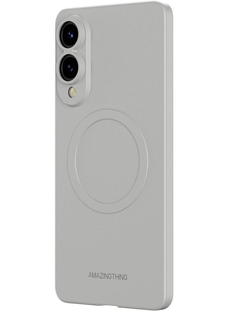 AMAZINGthing غطاء حالة Minimal Air لجهاز Samsung Galaxy S25 EDGE متوافق مع MagSafe - رمادي تيتانيوم - Image 4