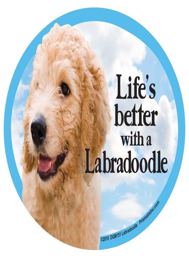 Prismatix Labradoodle Oval Dog Magnet for Cars - Image 2