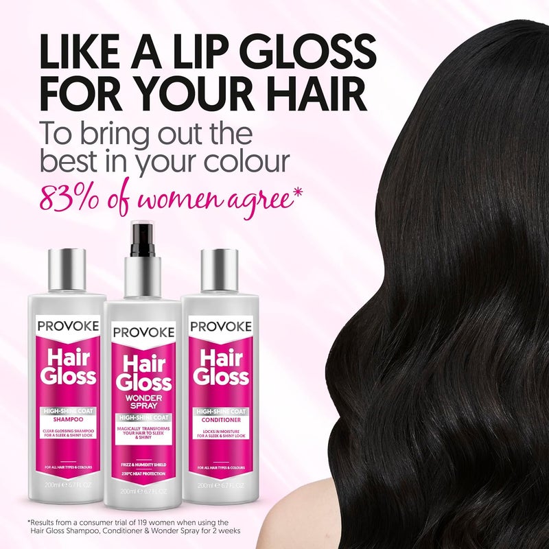 Provoke Hair Gloss High-Shine Coat Wonder Spray 200ml, For Shine And Finish, Lasting Gloss And Polish - Image 2