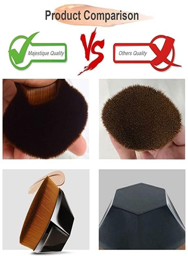 WROPZO Miracle Foundation Makeup Brush Flat Top Kabuki Hexagon Face Blush Liquid Powder Foundation Brush for Blending Liquid, Cream or Flawless Powder Cosmetics - Image 5