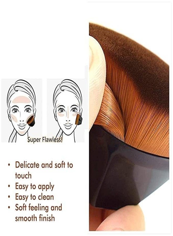 WROPZO Miracle Foundation Makeup Brush Flat Top Kabuki Hexagon Face Blush Liquid Powder Foundation Brush for Blending Liquid, Cream or Flawless Powder Cosmetics - Image 4
