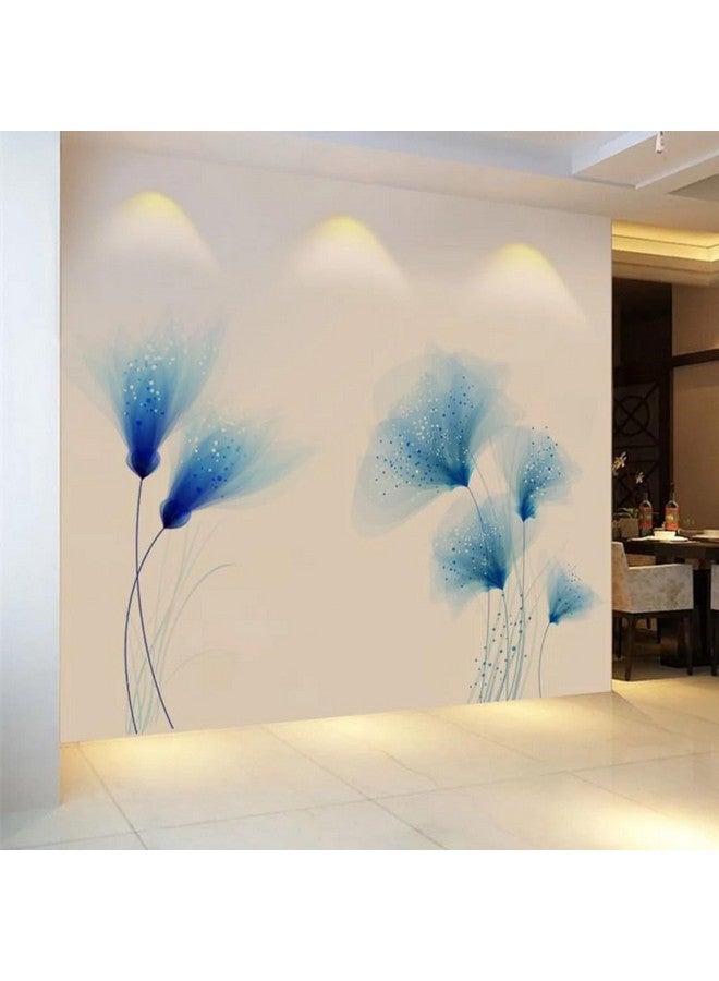 Xtore Beautiful Blue Flower Design Wall Sticker for Home | Office | Kitchen Decor (Pack of 1, Blue) - Image 2
