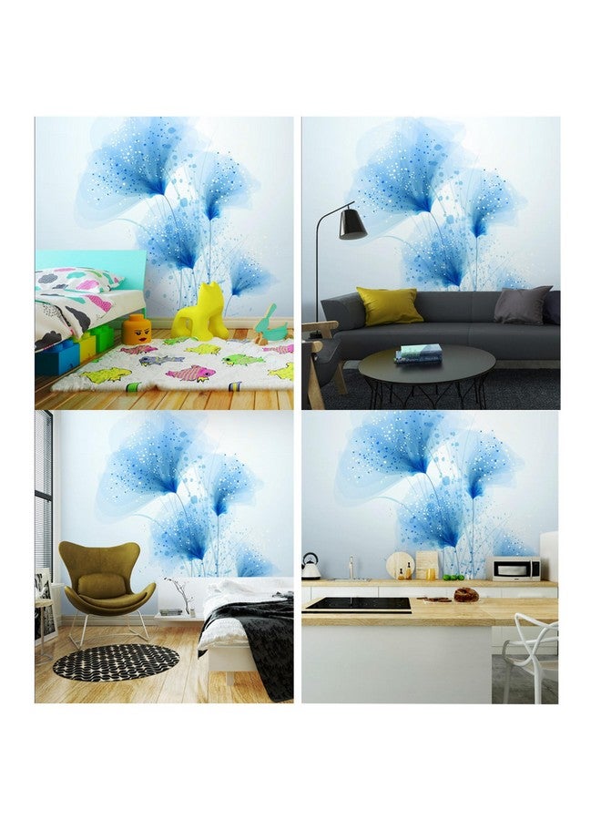 Xtore Beautiful Blue Flower Design Wall Sticker for Home | Office | Kitchen Decor (Pack of 1, Blue) - Image 5